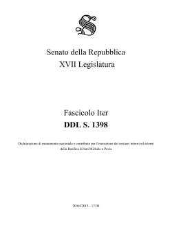 Senato della Repubblica XVII Legislatura Fascicolo Iter DDL S. 1398