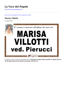 Marisa Villotti - La Voce del Popolo