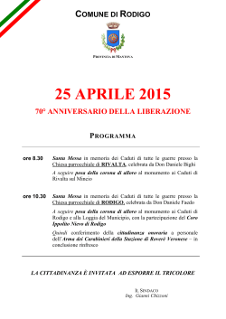 Locandina iniziative del 25 aprile 2015