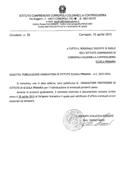 Graduatorie. - Istituto Comprensivo Corropoli