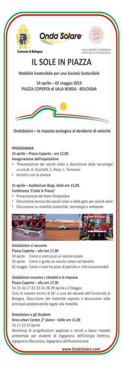 Il programma - Unibo Magazine