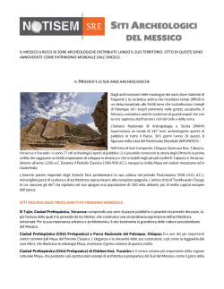 IL MESSICO &egrave; RICCO DI ZONE ARCHEOLOGICHE DISTRIBUITE