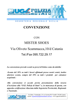 Convenzione con Mister shoes prodotti per calzature via Oliveto