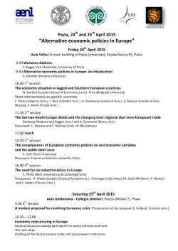 April 2015 “Alternative economic policies in Europe”
