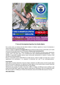 I&deg; Corso di Arrampicata Sportiva Con Guida Alpina