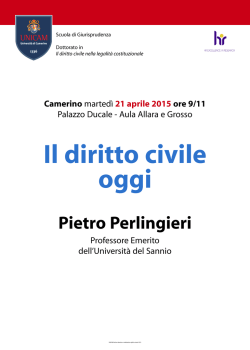 Il diritto civile oggi - Universit&agrave; degli Studi di Camerino