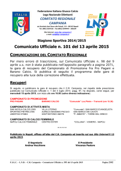 cu 101 2014-2015 - Comitato Regionale Campania
