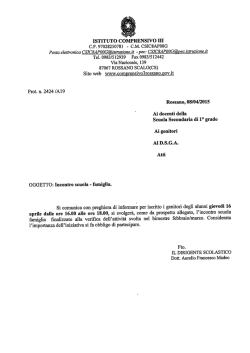 incontro scuola famiglia - Istituto Comprensivo Rossano III | Sito