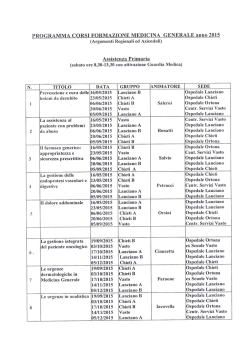 calendario corsi di formazione Medicina Generale anno 2015