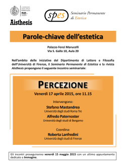 PERCEZIONE - Seminario Permanente di Estetica