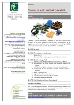 II Locandina Sicurezza cantieri forestali ODAF BS 2015Da Aggiornare