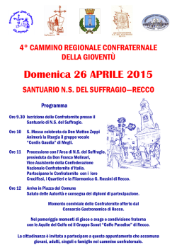 Domenica 26 APRILE 2015 - Santuario Nostra Signora del Suffragio