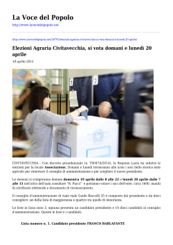 Elezioni Agraria Civitavecchia, si vota domani e lunedì 20 aprile