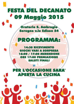 Festa del Decanato 9 maggio 2015