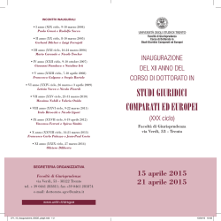 Pieghevole inaugurazione Dottorato in SGCE