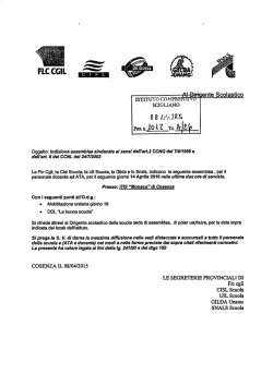 Indizione assemblea sindacale