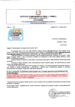 Circ. n. 198 - Proclamazione di sciopero del 24 aprile 2015