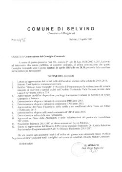 ordine del giorno - Comune di Selvino