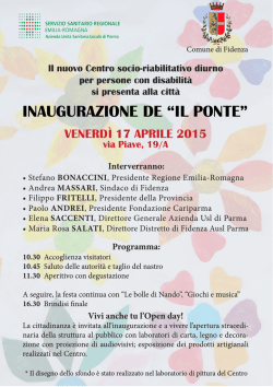 INAUGURAZIONE DE &ldquo;IL PONTE&rdquo;