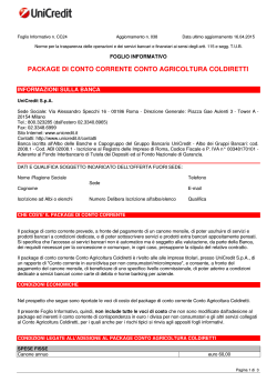 Package Conto Agricoltura Coldiretti - Trasparenza