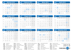 Calendario 2015 & Giorni festivi 2015