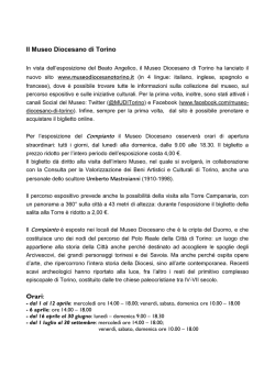 Il Museo Diocesano di Torino Orari: