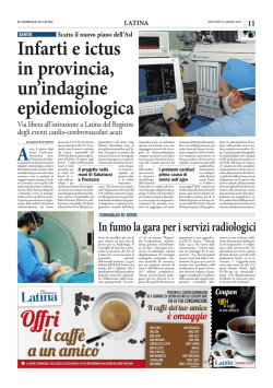 Infarti e ictus in provincia, un`indagine epidemiologica
