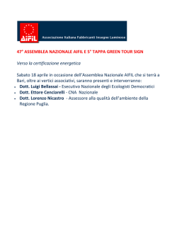 47° ASSEMBLEA NAZIONALE AIFIL E 5° TAPPA GREEN TOUR