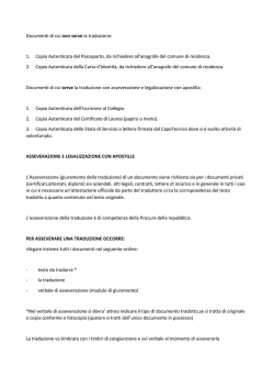 In allegato la lista dei documenti necessari