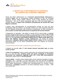 il report sulle performance occupazionali dei laureati della regione