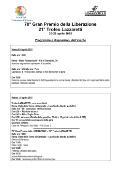 70° Gran Premio della Liberazione 21° Trofeo Lazzaretti