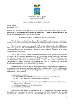 Disposizione - Provincia dell`Aquila