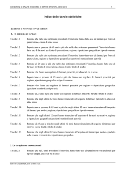 Indice delle tavole statistiche