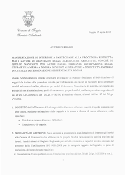 manifestazione di interesse a partecipare alla procedura ristretta