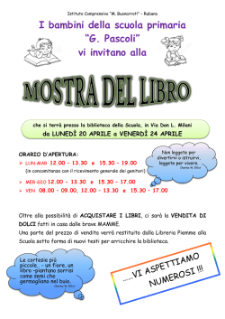 I bambini della scuola primaria &ldquo;G. Pascoli&rdquo; vi invitano alla