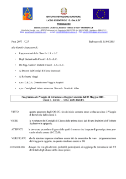 Prot. 2077 /C27 Trebisacce lì, 15/04/2015 alla Gentile Attenzione di