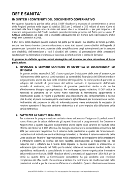 QUI il documento di sintesi