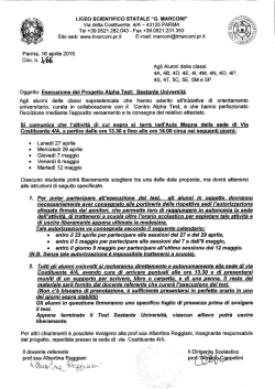 Esecuzione del progetto Alpha Test - Sestante università