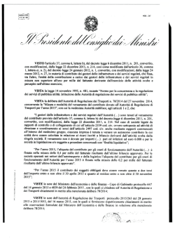 DPCM 2 aprile 2015 - Autorit&agrave; di Regolazione dei Trasporti