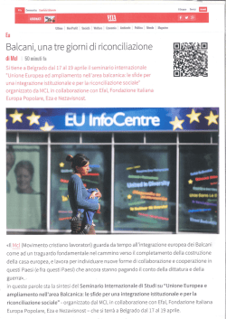 Integrazione europea, traguardo fondamentale