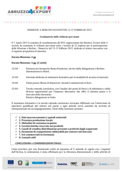 graduatoria aziende meccanica | missione germania
