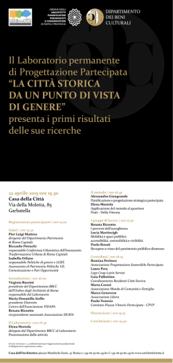 Il Laboratorio permanente di Progettazione Partecipata &ldquo;LA CITT&Agrave;