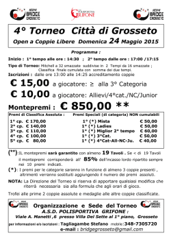 IV Trofeo Citt&agrave; di Grosseto