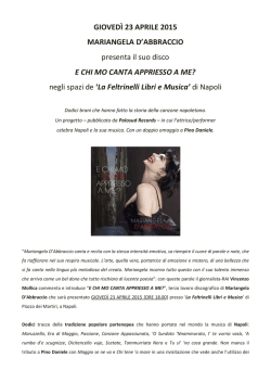 E CHI MO CANTA APPRIESSO A ME _ cs Napoli