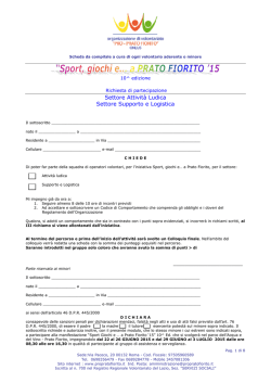 Domanda di partecipazione SportGiochi