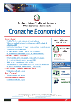 Cronache Economiche N.8 - Ambasciata d`Italia in Turchia