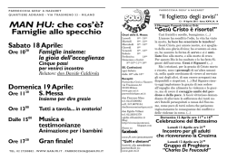 Il foglio degli avvisi - Parrocchia Ges&ugrave; a Nazaret