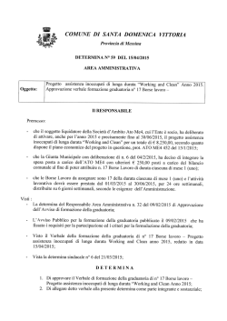 Determina N°59 del 15/04/2015 - Comune di Santa Domenica Vittoria