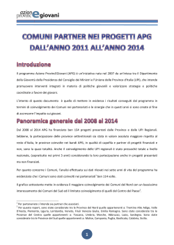 Il programma APG report 2011 - 2014 - UPI