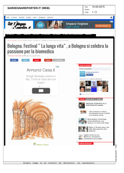 Bologna. Festival ” La lunga vita” , a Bologna si